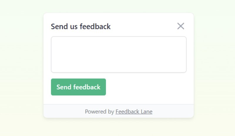 A screenshot of the Feedback Lane widget (a simple feedback widget)